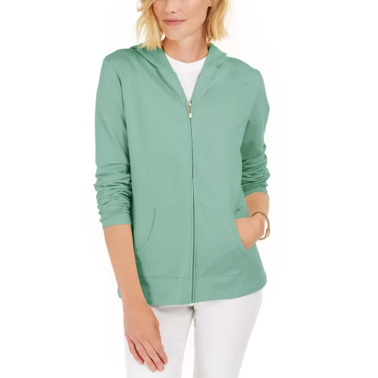 Best Pirce ๐ Karen Scott ๐ฉ Women's Ribbed-Edge Sweatshirt, Created For Macy's Malbec ๐งจ