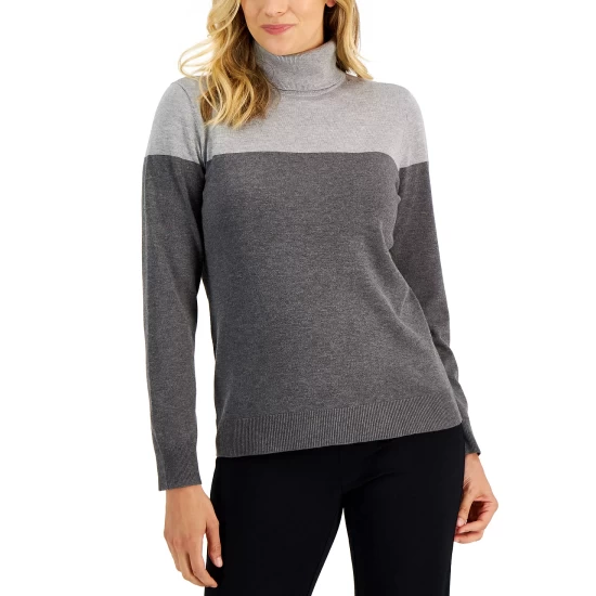 Deals ⌛ Karen Scott Petite Cable-Knit Mock-Neck Sweater, Created For Macy's Cassis ✔️