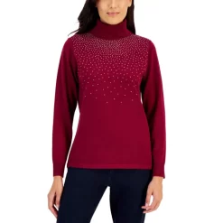 Top 10 ๐ฅฐ Karen Scott Petite Cotton V-Neck Ribbed Sweater, Created For Macy's Malbec ๐