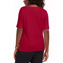 Deals 💯 Karen Scott Plus Size Cotton Henley Top, Created For Macy's New Red Amore 🛒