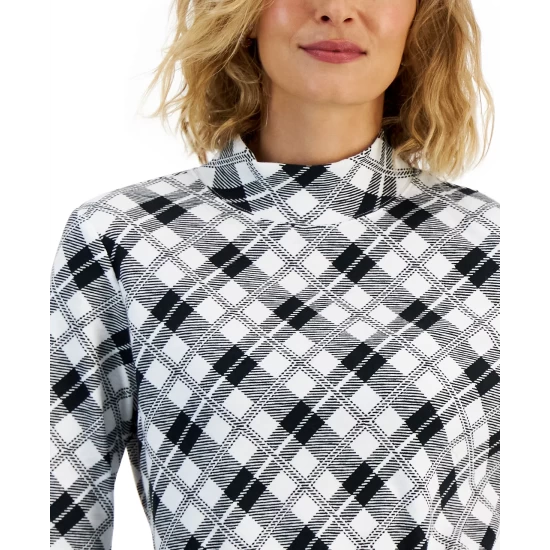 Top 10 โ Karen Scott ๐ฉ Women's Plaid Mock-Neck Top, Created For Macy's Winter White ๐ - Image 2
