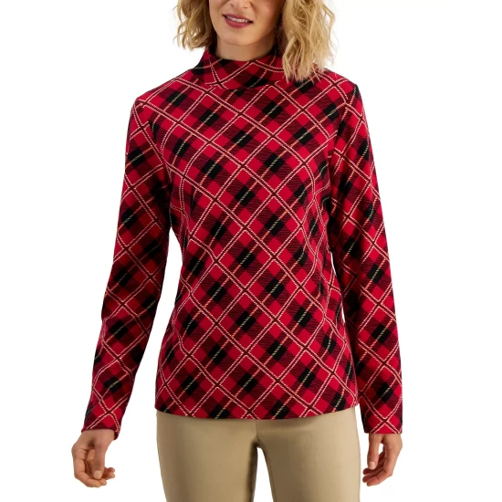 Top 10 โ Karen Scott ๐ฉ Women's Plaid Mock-Neck Top, Created For Macy's Winter White ๐ - Image 3