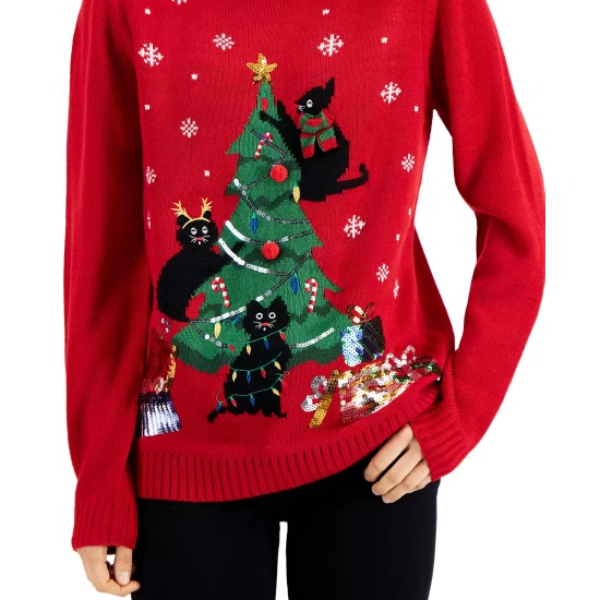 Buy ๐ Karen Scott ๐ฉ Women's Holiday Mock-Neck Top, Created For Macy's Ultra Blue ๐ - Image 7