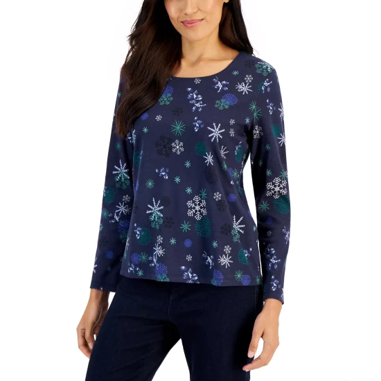 Promo ๐งจ Karen Scott Plus Size Henley Tunic, Created For Macy's Bright White ๐