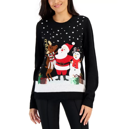 Buy ๐ Karen Scott ๐ฉ Women's Holiday Mock-Neck Top, Created For Macy's Ultra Blue ๐ - Image 8