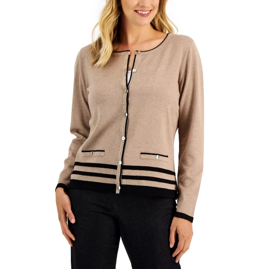 Budget 🎁 Karen Scott Plus Size Colorblock Turtleneck Sweater, Created For Macy's Sea Pink Malbec 🔔 - Image 2