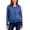 Coupon 🛒 Karen Scott Petite Nep Fleece Sweatshirt, Created For Macy's Light Blue Heather ✔️
