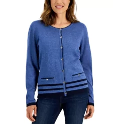 Coupon 🛒 Karen Scott Petite Nep Fleece Sweatshirt, Created For Macy's Light Blue Heather ✔️
