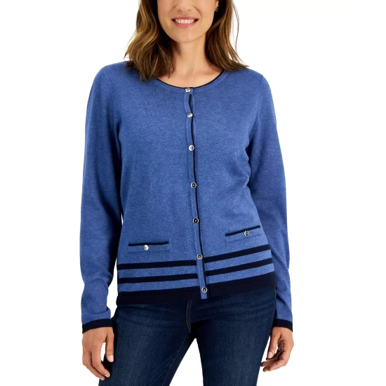 Coupon ๐ Karen Scott Petite Nep Fleece Sweatshirt, Created For Macy's Light Blue Heather โ๏ธ