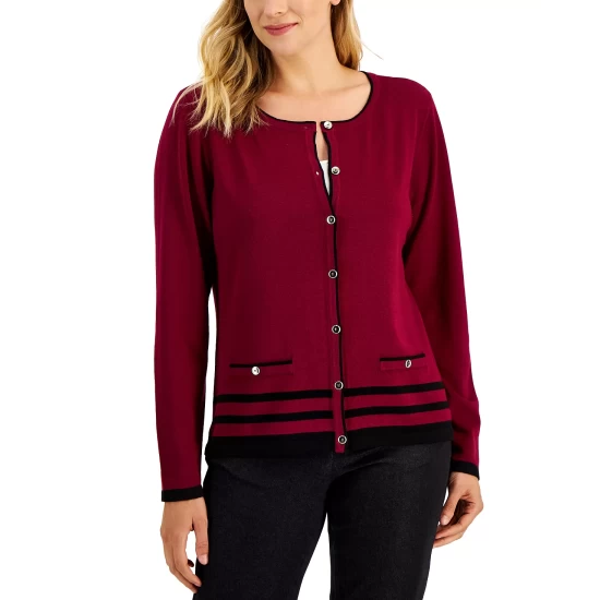 Coupon ๐ Karen Scott Petite Nep Fleece Sweatshirt, Created For Macy's Light Blue Heather โ๏ธ - Image 2