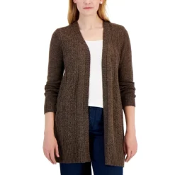 Deals 💯 Karen Scott Petite Criss Cross Cardigan Sweater, Created For Macy's Deep Black 😉
