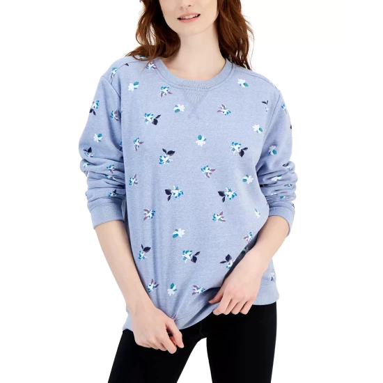 Coupon 🔥 Karen Scott Plus Size Printed 3/4-Sleeve Henley Top, Created For Macy's Intrepid Blue ✨