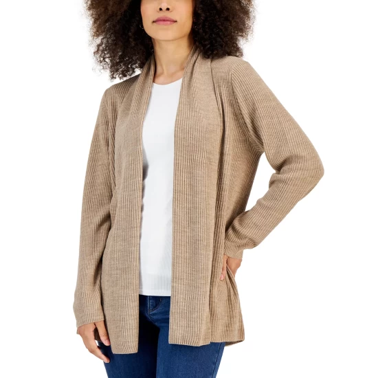 Wholesale ๐ฅ Karen Scott ๐ฉ Women's Shawl-Collar Long Cardigan, Created For Macy's Luxsoft Black ๐ - Image 4