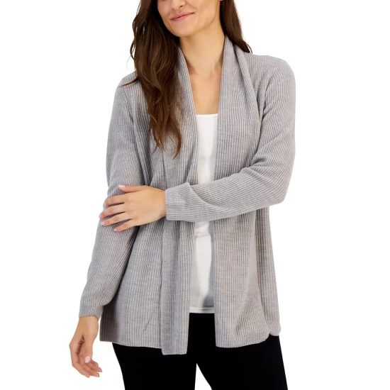 Wholesale ๐ฅ Karen Scott ๐ฉ Women's Shawl-Collar Long Cardigan, Created For Macy's Luxsoft Black ๐ - Image 5