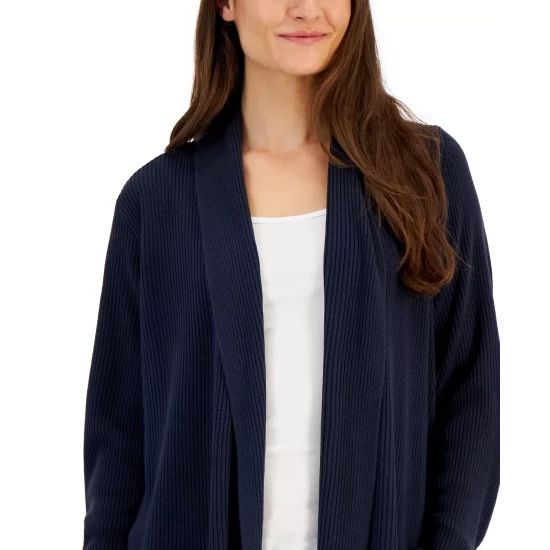 Wholesale ๐ฅ Karen Scott ๐ฉ Women's Shawl-Collar Long Cardigan, Created For Macy's Luxsoft Black ๐ - Image 6