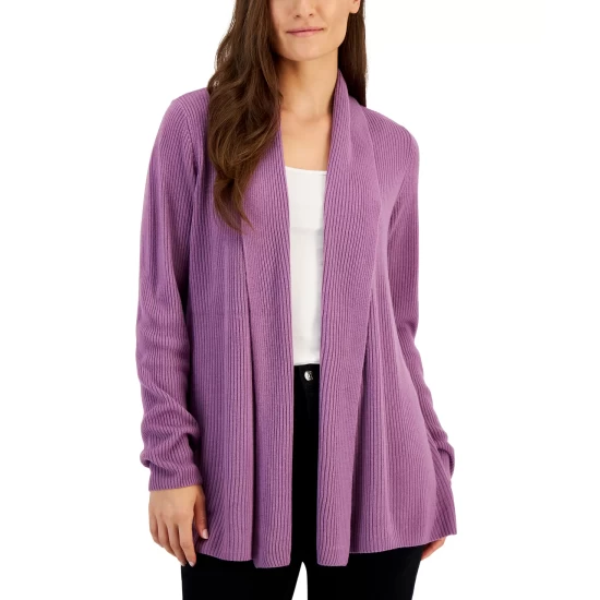 Wholesale ๐ฅ Karen Scott ๐ฉ Women's Shawl-Collar Long Cardigan, Created For Macy's Luxsoft Black ๐ - Image 7