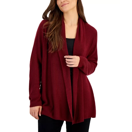 Wholesale ๐ฅ Karen Scott ๐ฉ Women's Shawl-Collar Long Cardigan, Created For Macy's Luxsoft Black ๐ - Image 8