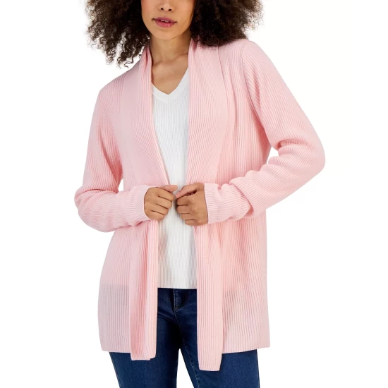 Wholesale ๐ฅ Karen Scott ๐ฉ Women's Shawl-Collar Long Cardigan, Created For Macy's Luxsoft Black ๐ - Image 9