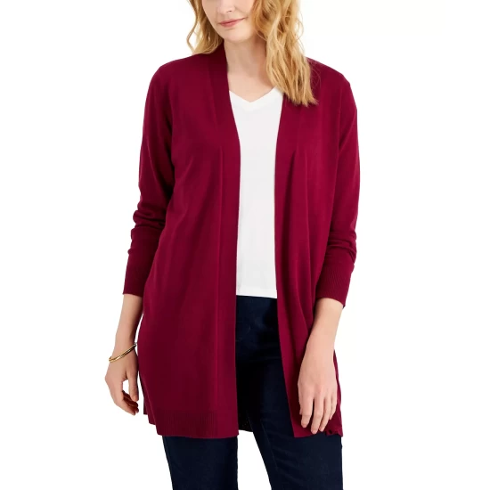 Budget 😀 Karen Scott 👩 Women's Open-Front Cardigan, Created For Macy's Malbec 🎉 - Image 9